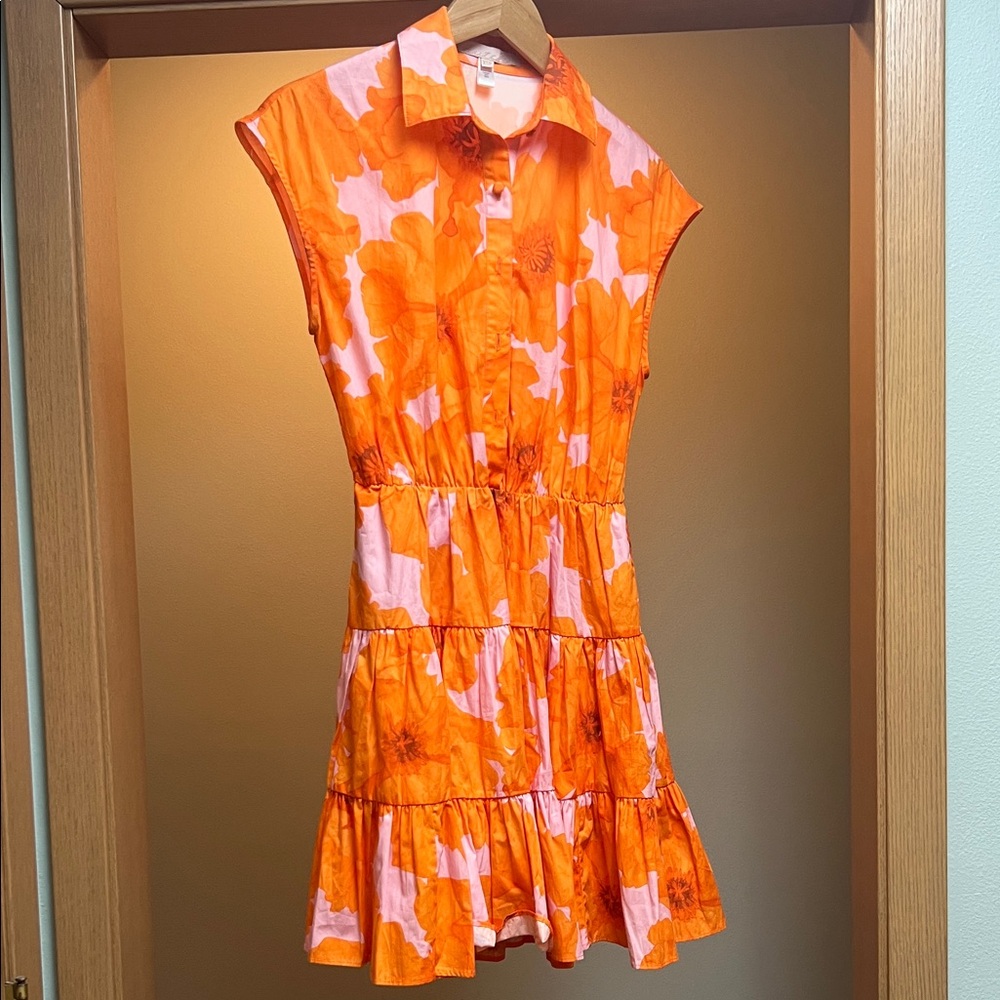 Hutch Orange and Pink Floral Mini Dress